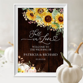 Herbst in Liebe Pumpkin Sonnenblumen Hochzeit Will Poster