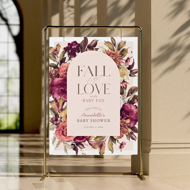Herbst in Liebe Wreath Arch Pink Baby Dusche Willk Acrylschild (Von Creator hochgeladen)