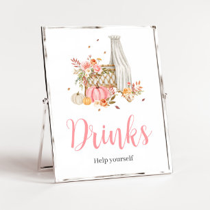 Herbst in Love Pink Pumpkin Drinks Kinderdusche Poster