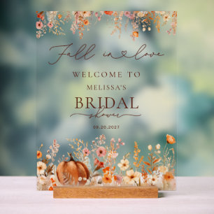 Herbst in Love Pumpkin Bridal Dusche Willkommen Acrylschild