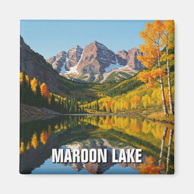 Herbst in Maroon Lake Colorado Magnet (Vorne)