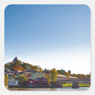 Herbst in Porvoo Quadratischer Aufkleber