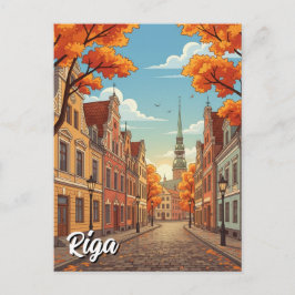 Herbst in Riga Lettland Reise Postkarte