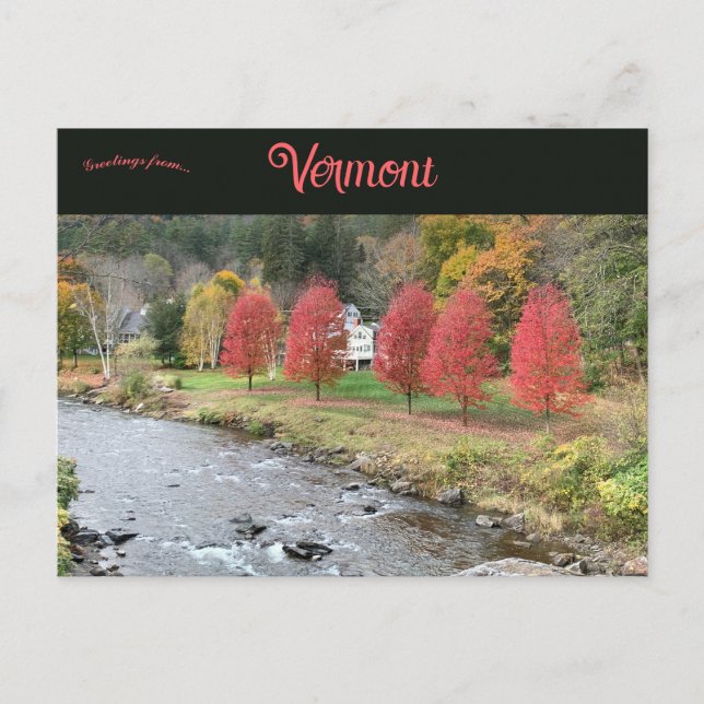 Herbst in Vermont Postkarte (Vorderseite)