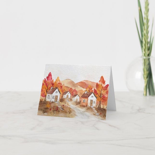 Herbst in Virginia Wasserfarbe Karte (Vorderseite)