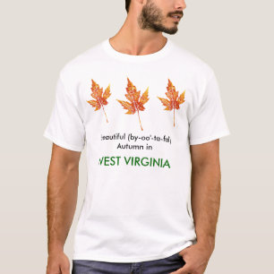 Herbst in West-Virginia-Ahornblattdruck T - Shirt