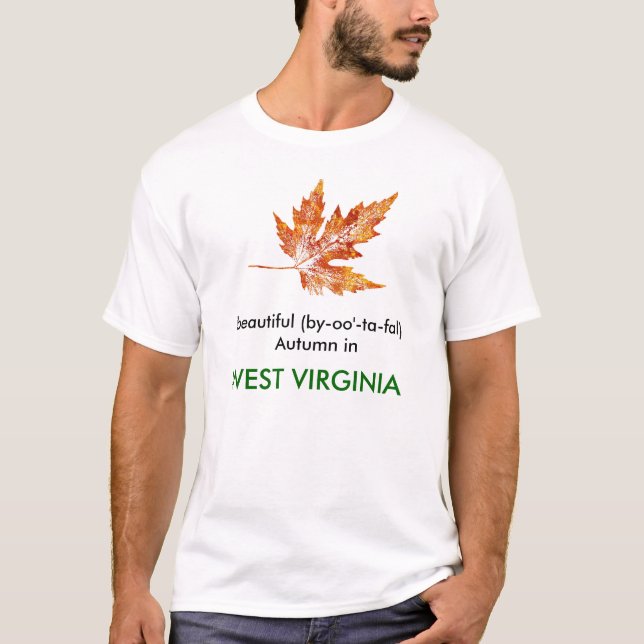 Herbst in West-Virginia-Blatt-T - Shirt (Vorderseite)
