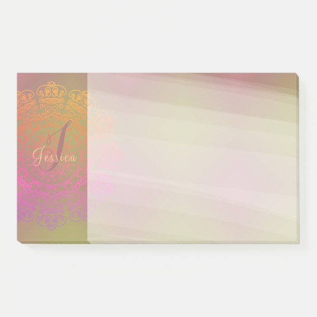 Herbst in Winter Mandala Monogram Post-It Notes Klebezettel (Vorderseite)