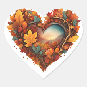 Herbst Inspiriert Herz-Aufkleber