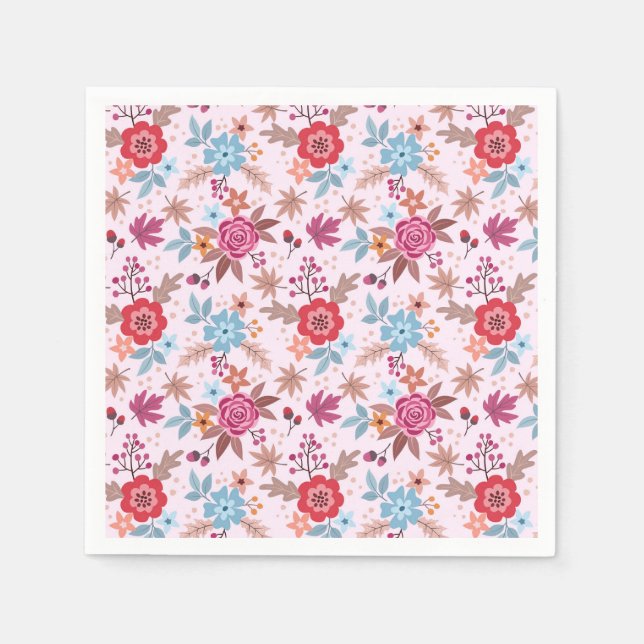 Herbst Inspirierte Rose Muster Print Napkins Serviette (Vorderseite)