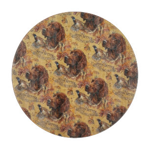 Herbst Irish Setter und Fasanenjagd Kunst Schneidebrett