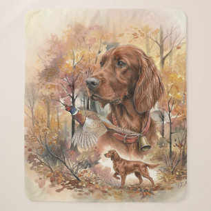 Herbst Irish Setter und Fasanenjagd Kunst Sherpadecke