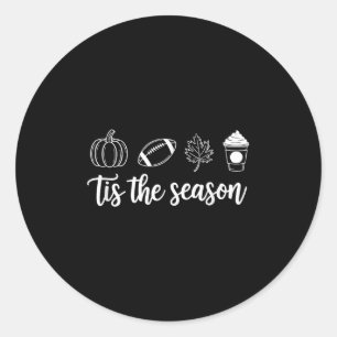 Herbst ist die Jahreszeit Blatt Football Herbst Kü Runder Aufkleber