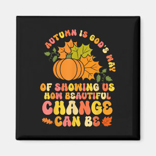 Herbst ist Gottes Weg Fall Kürbis Ahornblätter Fra Magnet
