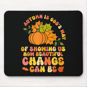 Herbst ist Gottes Weg Fall Kürbis Ahornblätter Fra Mousepad