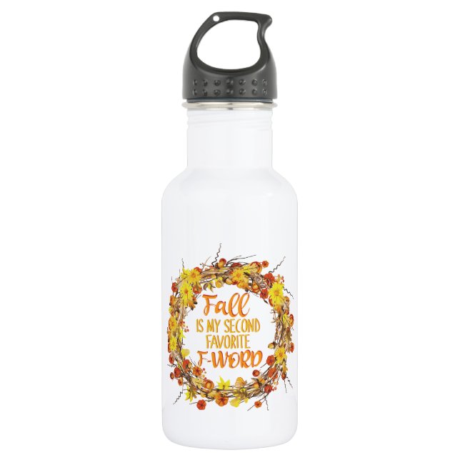 Herbst ist mein zweiter Favorit F-Word Funny Herbs Edelstahlflasche (Vorderseite)