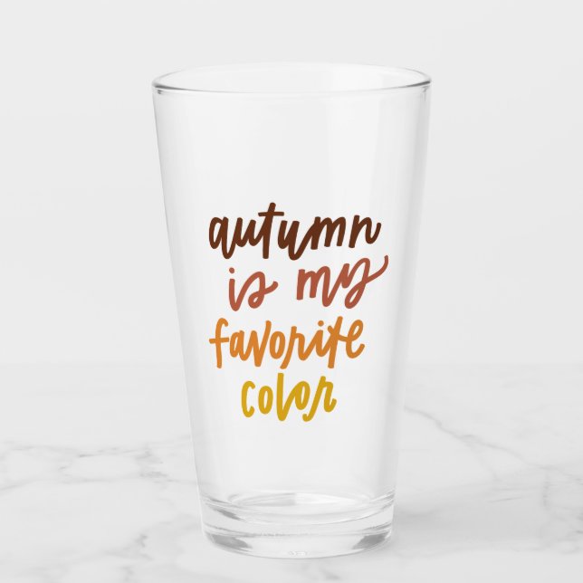 "Herbst ist meine Lieblingsfarbe Glas (Vorderseite)