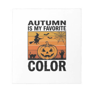 Herbst ist meine Lieblingsfarbe Halloween Kürbis D Notizblock