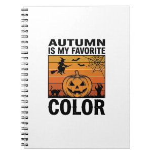 Herbst ist meine Lieblingsfarbe Halloween Kürbis D Notizblock