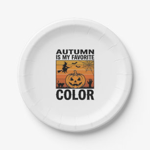Herbst ist meine Lieblingsfarbe Halloween Kürbis D Pappteller