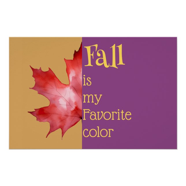 "Herbst ist meine Lieblingsfarbe Poster (Vorderseite)