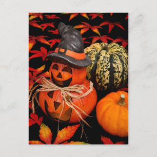 Herbst Jack-O-Lantern Postkarte