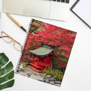 Herbst - Japanischer Garten und Roter Schrein Notizbuch