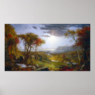 Herbst Jaspis-Francis Cropsey auf dem Hudson Poster