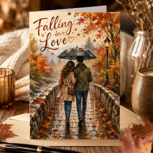 Herbst-Jubiläum Romantisches Happy Anniversary Karte