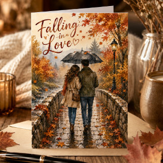 Herbst-Jubiläum Romantisches Happy Anniversary Karte