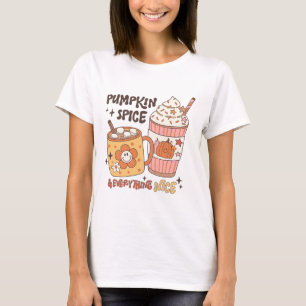 Herbst Kaffee Kürbis-Gewürz-Latte Eis Warm Gemütli T-Shirt