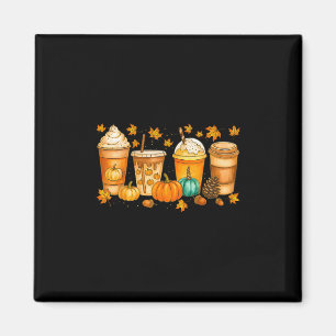 Herbst Kaffee Kürbis Gewürz Latte Getränke Herbst Magnet