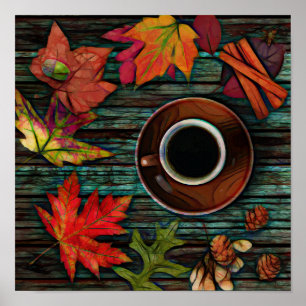 Herbst-Kaffeeposter Poster