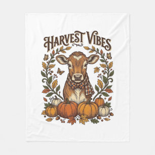 Herbst-Kalb-Shirt Vintage-Gravur Ernte Kürbis Fleecedecke