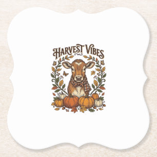 Herbst-Kalb-Shirt Vintage-Gravur-Ernte-Kürbis Untersetzer