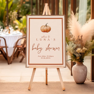 Herbst Kariert ein kleines Pumpkin Baby Dusche Wil Poster