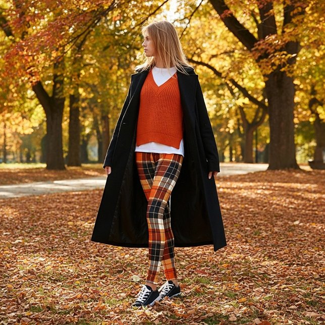 Herbst kariert leggings (Von Creator hochgeladen)