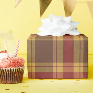 Herbst-Karo-Faux-Stoff-Verpackungspapierrolle Geschenkpapier