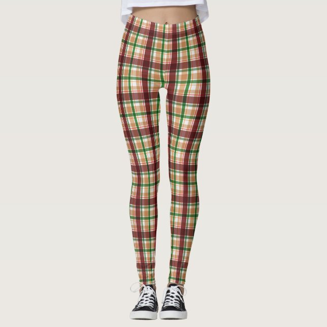 Herbst-Karomuster  Leggings (Vorderseite)