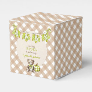Herbst-Karotengestrickter Teddybär Kürbis Blätter Geschenkschachtel