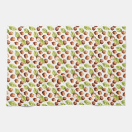 Herbst Kastanien Nahtloses Muster Geschirrtuch