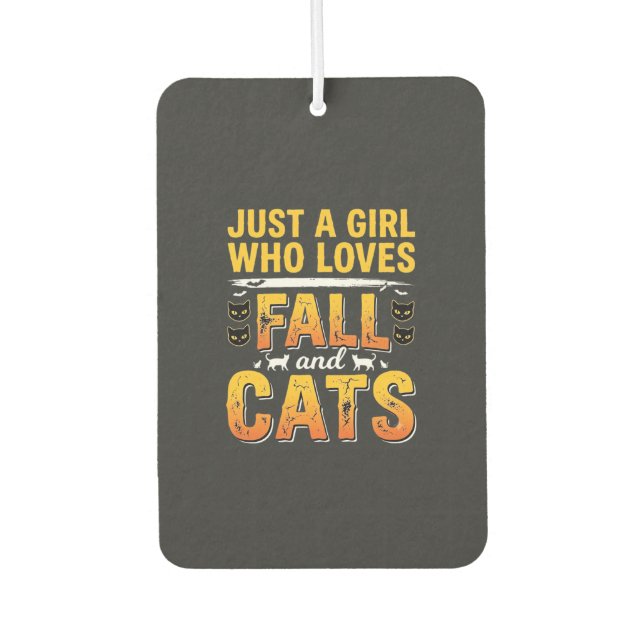 Herbst Katzen Mädchen Halloween Design_1 Autolufterfrischer (Vorderseite)