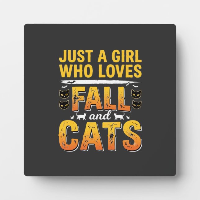 Herbst Katzen Mädchen Halloween Design_1 Fotoplatte (Vorderseite)