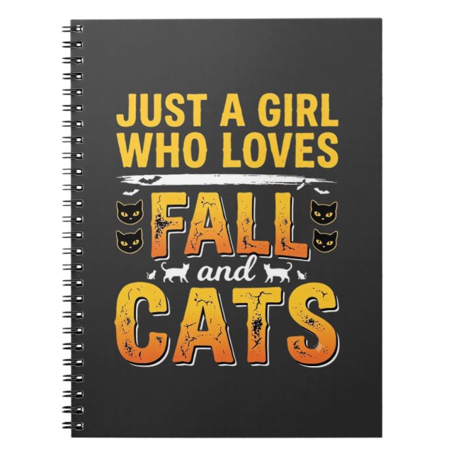 Herbst Katzen Mädchen Halloween Design_1 Notizblock (Vorderseite)