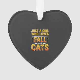 Herbst Katzen Mädchen Halloween Design_1 Ornament