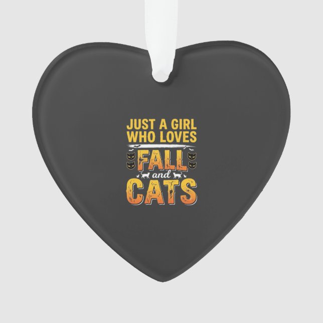 Herbst Katzen Mädchen Halloween Design_1 Ornament (Vorderseite)