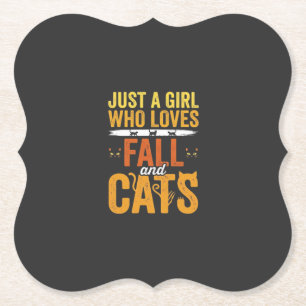 Herbst Katzen Mädchen Liebhaber Halloween Design Untersetzer
