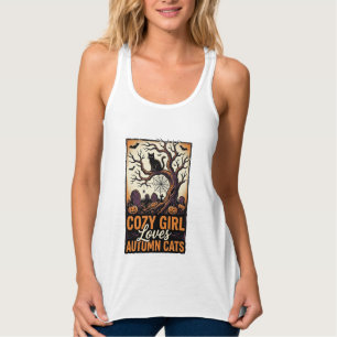 Herbst Katzenliebhaber Vintage Halloween Mädchen S Tank Top