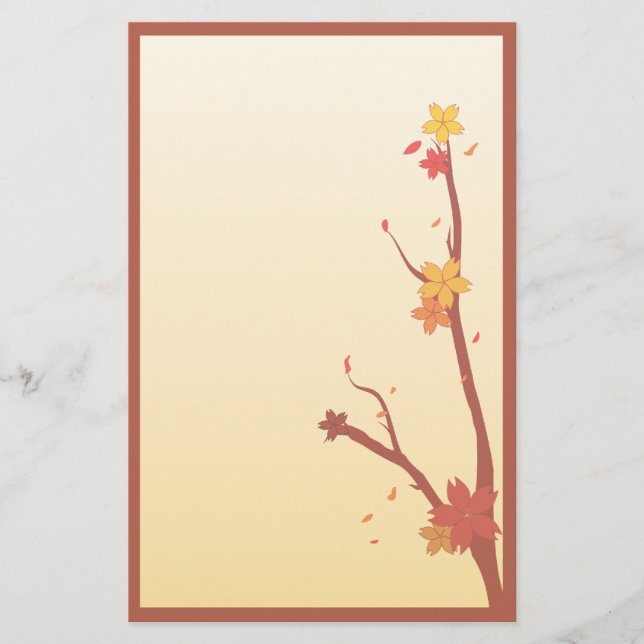 Herbst Kirschblüte Briefpapier (Vorderseite)