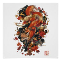Herbst-Kitsune-Japanisches-Fuchsgeist-Design